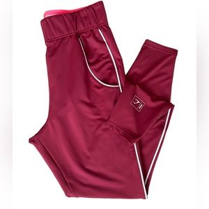 Gymshark Reces Joggers Redish Size Small Fold Over Waist Band Pockets High Rise